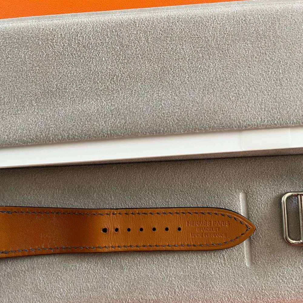 Apple Watch Hermes Single Tour Navy Blue Leather Band‎ 45mm 44mm 42mm